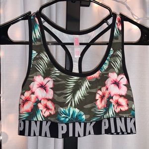 Pink sports bra